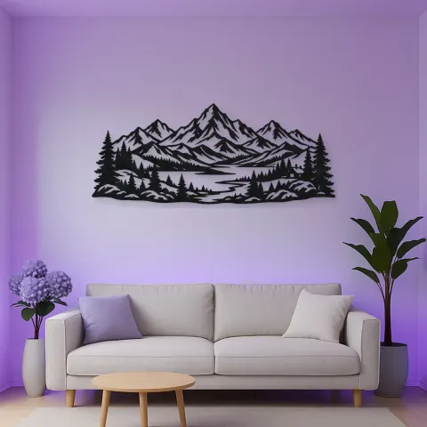 Snowcap Serenity Metal Wall Art | Modern Abstract Metal Decor alternative Ansicht
