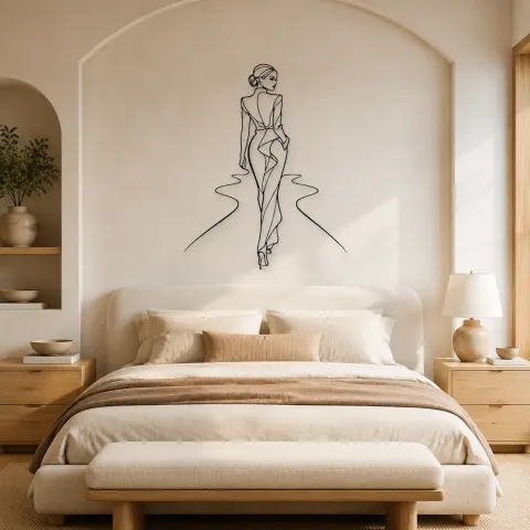 Vista alternativa di Insegna in Metallo "Over Shoulder Runway" | Decorazione Muro Figura Moda