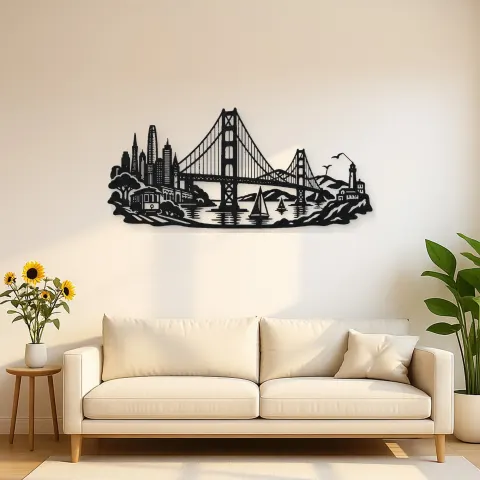 San Francisco Bridge Metal Wall Art | Travel and City Wall Decor