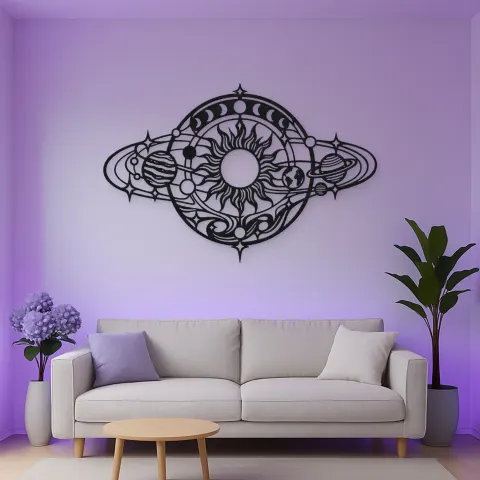 Orbiting Planets Flow Metal Wall Art | Modern Abstract Metal Decor alternative Ansicht