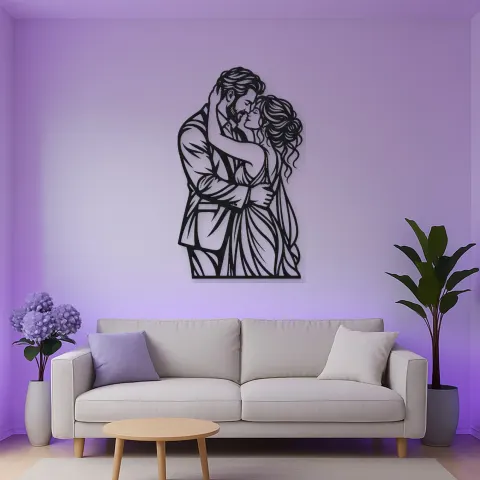 Anniversary Embrace Metal Wall Art | Romantic Couple Decor alternative Ansicht