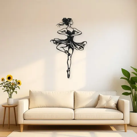 Ballet Pirouette Metal Wall Art | Movement Silhouette Decor