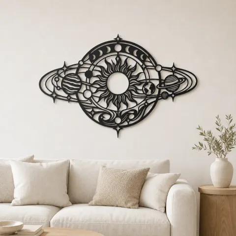 Orbiting Planets Flow Metal Wall Art | Modern Abstract Metal Decor