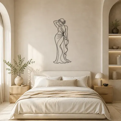 Vue alternative de Décoration murale en métal "Pose Glamour du Soir" | Décor de Figure de Mode