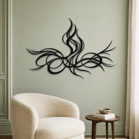 Vue alternative de Rising Energy Lines Metal Wall Art | Modern Abstract Metal Decor