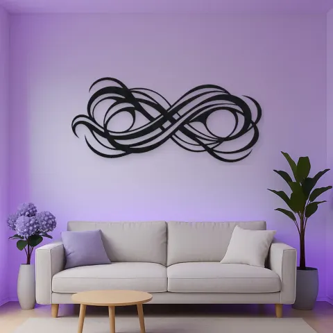 Interwoven Wave Ribbons Metal Wall Art | Modern Abstract Metal Decor alternative Ansicht