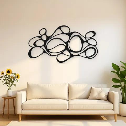 Organic Pebble Rhythm Metal Wall Art | Modern Abstract Metal Decor