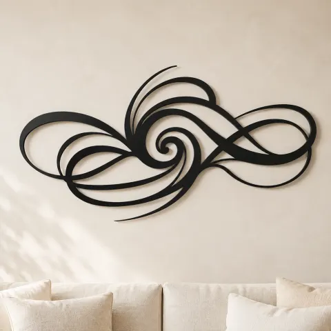Minimal Spiral Motion Metal Wall Art | Modern Abstract Metal Decor