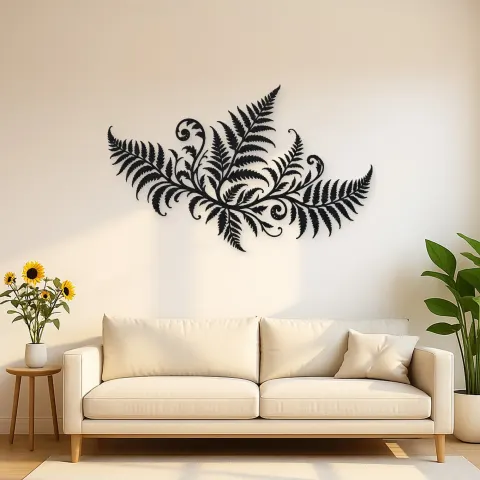 Fern Frond Wave Metal Wall Art | Coastal and Nautical Wall Decor