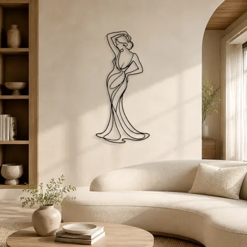 Décoration murale en métal "Soft Body Twist" | Décor mural féminin