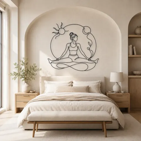 Vue alternative de Décoration murale en métal Wide Leg Fold | Décor mural pour le yoga et la méditation
