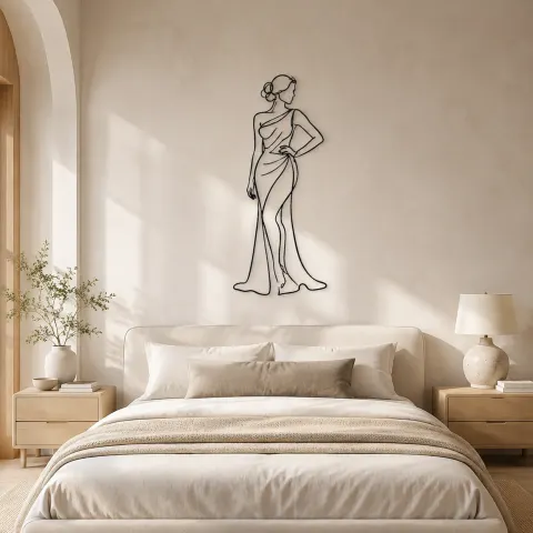 Vue alternative de Décoration murale en métal "Main Élégante sur la Hanche" | Décor de Couple Romantique