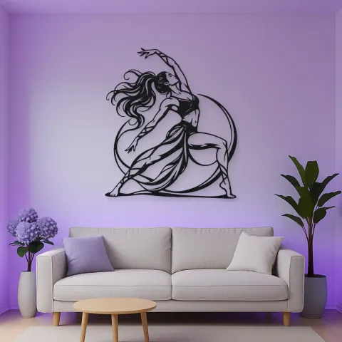 Vue alternative de Warrior Flow Metal Wall Art | Movement Silhouette Decor
