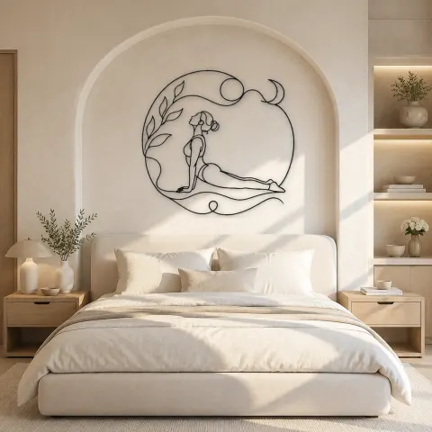 Vue alternative de Décoration murale en métal Upward Dog Flow | Décor mural Yoga et Méditation