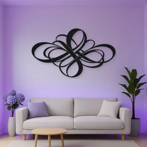 Vista alternativa de Modern Ribbon Knot Metal Wall Art | Modern Abstract Metal Decor