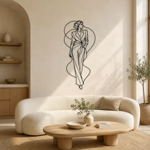 Décoration murale en métal "Tenue Ajustée" | Décor Murale Figure de Mode