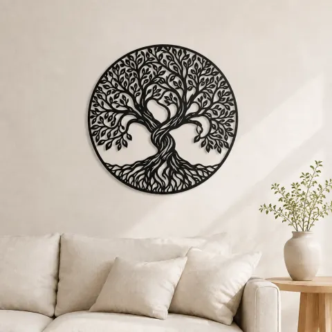 Two Trees Embrace Metal Wall Art | Botanical Metal Wall Decor