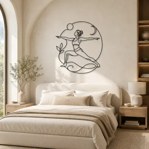 Vue alternative de Décoration murale en métal "Side Angle Strength" | Décor mural de yoga et méditation