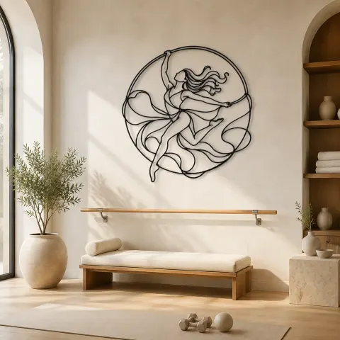 Décoration murale en métal Hoop Dance Flow | Décor mural silhouette de danse