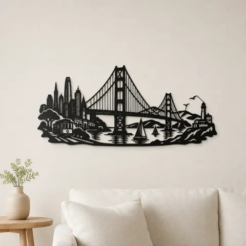 San Francisco Bridge Metal Wall Art | Travel and City Wall Decor