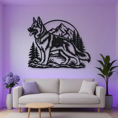 German Shepherd Profile Metal Wall Art | Pet Lover Silhouette Decor alternative Ansicht