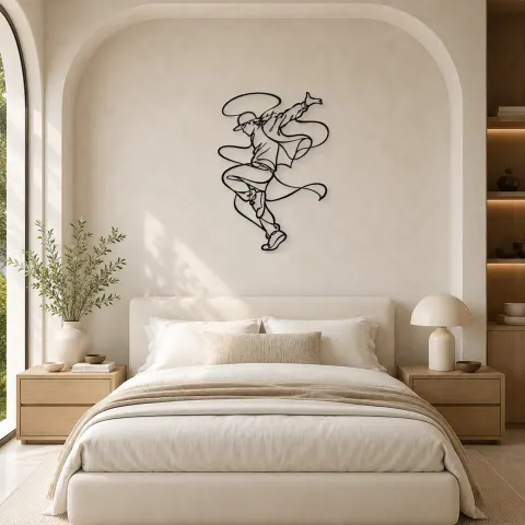 Vue alternative de Décoration murale en métal "Pose de danse de rue" | Décor mural silhouette de danse