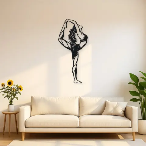 Standing Backbend Metal Wall Art | Movement Silhouette Decor