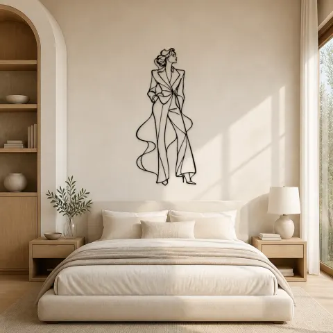Vue alternative de Décoration murale en métal Muse Confiance | Décor mural figure de mode