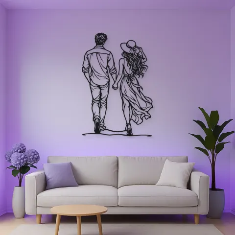 Hand in Hand Stroll Metal Wall Art | Romantic Couple Decor alternative Ansicht