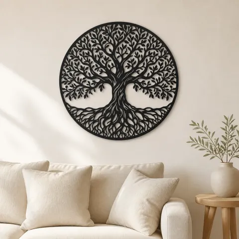 Classic Tree of Life Metal Wall Art | Botanical Metal Wall Decor