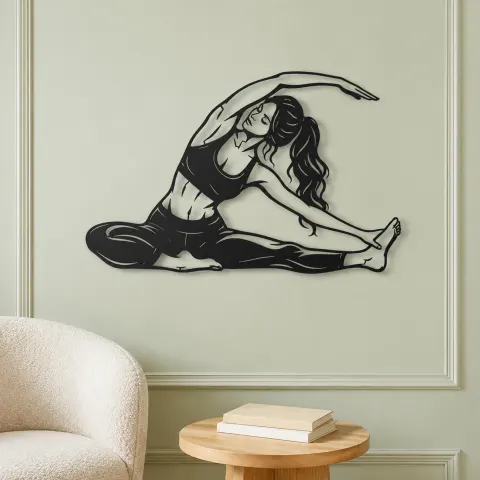 Vue alternative de Seated Side Stretch Metal Wall Art | Movement Silhouette Decor