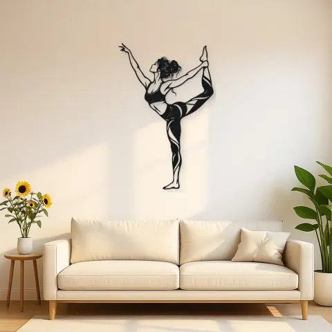 Dancer Pose Metal Wall Art | Movement Silhouette Decor
