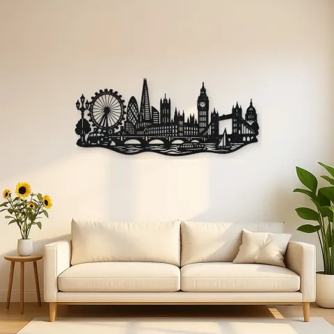 London Skyline Flow Metal Wall Art | Travel and City Wall Decor