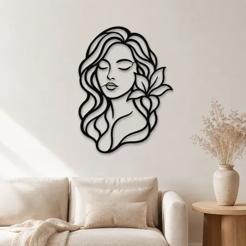 Closed Eyes Serenity Metal Wall Art | Modern Abstract Metal Decor