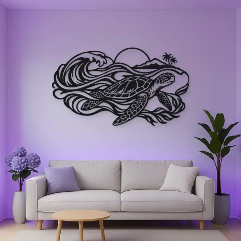 Sea Turtle Current Metal Wall Art | Coastal and Nautical Wall Decor alternative Ansicht