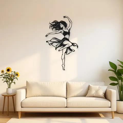 Contemporary Dance Turn Metal Wall Art | Movement Silhouette Decor