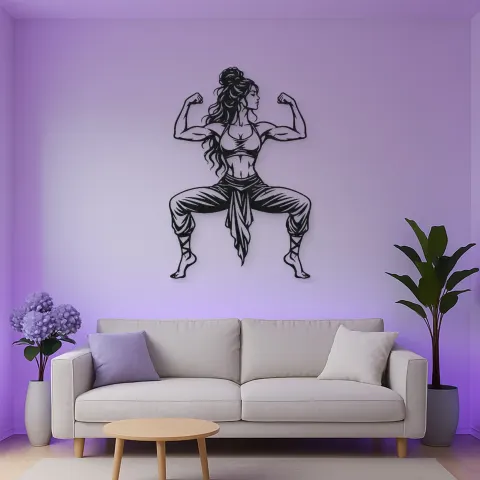 Goddess Pose Strength Metal Wall Art | Movement Silhouette Decor alternative Ansicht