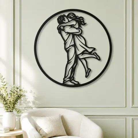 Vue alternative de Long Distance Reunion Metal Wall Art | Romantic Couple Decor