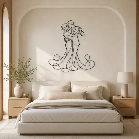 Vue alternative de Décoration murale en métal "Paire de Danse Lente" | Décor couple romantique