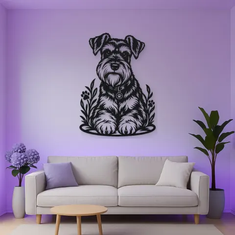 Schnauzer Portrait Metal Wall Art | Pet Lover Silhouette Decor alternative Ansicht