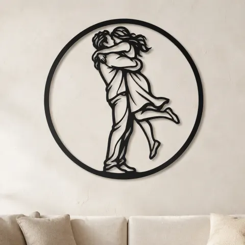 Long Distance Reunion Metal Wall Art | Romantic Couple Decor