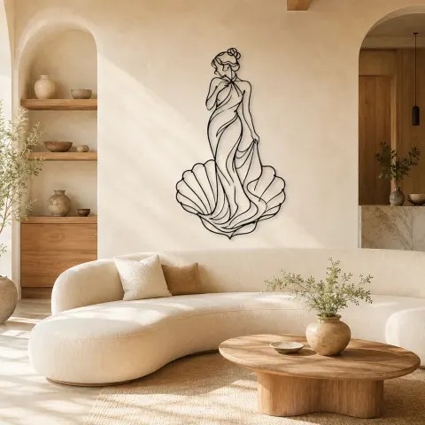 Décoration murale en métal Venus Shell Pose | Décor mural Figure Classique