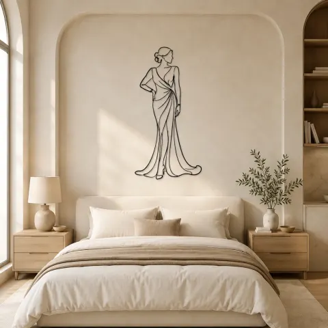 Vue alternative de Décoration murale en métal Muse Robe Longue | Décor mural Figure de Mode