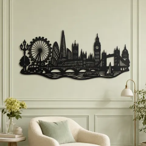 London Skyline Flow Metal Wall Art | Travel and City Wall Decor alternative Ansicht