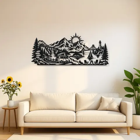 Mountain Camper Journey Metal Wall Art | Travel and City Wall Decor