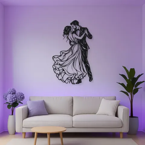 Vue alternative de Wedding First Dance Metal Wall Art | Romantic Couple Decor