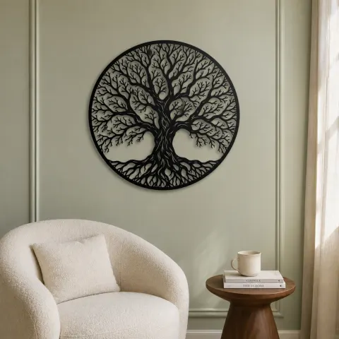 Vue alternative de Winter Bare Tree Metal Wall Art | Botanical Metal Wall Decor