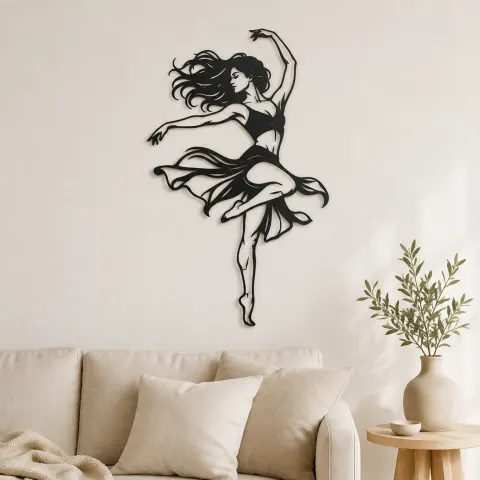 Contemporary Dance Turn Metal Wall Art | Movement Silhouette Decor