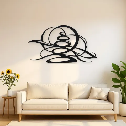 Zen Stone Arcs Metal Wall Art | Modern Abstract Metal Decor