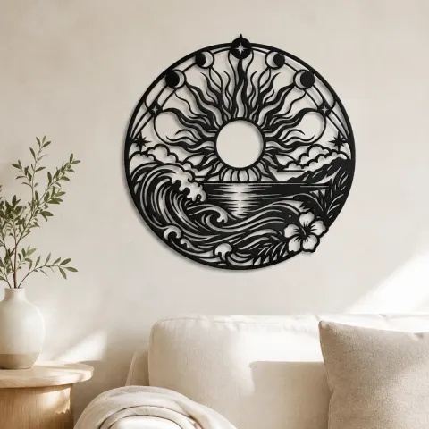 Sun and Ocean Metal Wall Art | Coastal and Nautical Wall Decor